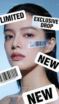 Close Up Portrait of Woman with Promotional Stickers