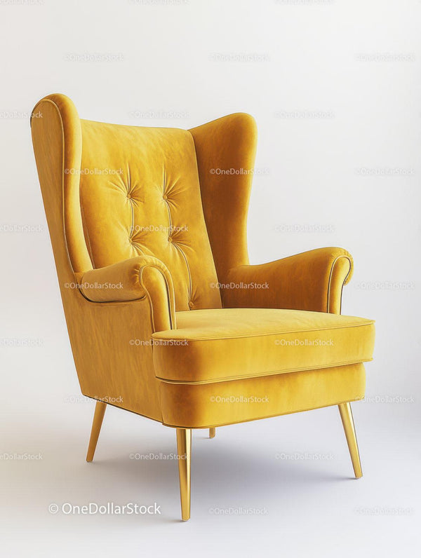 Jasnożółty Vintage Fotel do Nowoczesnego Wnętrza