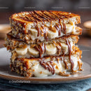 Layered Banana and Caramel S'mores Dessert with Chocolate Drizzle