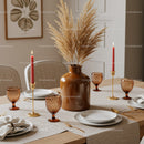 Stylish Autumn Dining Table with Pampas Grass and Candle Decor