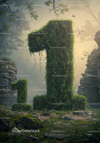 Overgrown Number One Statue in Misty Forest Ruins
