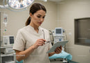 Healthcare Nurse Using Tablet in Modern Hospital Setting