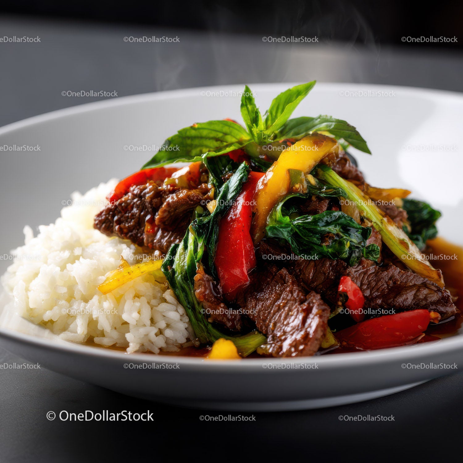 Vibrant Asian Beef Stir-Fry with Bell Peppers and Basil