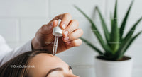 Beauty skull facial massage therapy with natural skincare elements