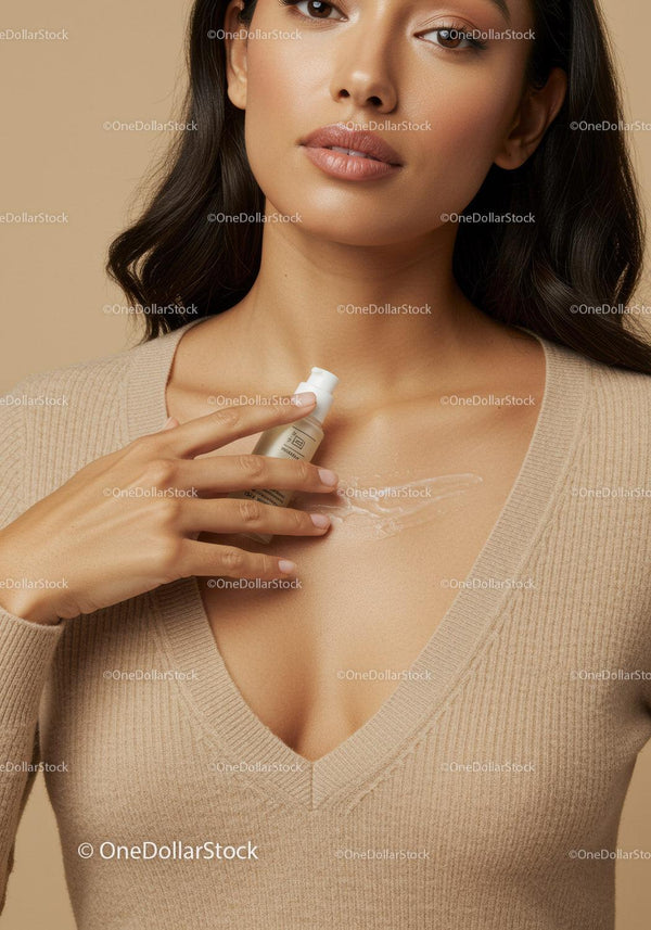 Elegant Woman Applying Moisturizer for Glowing Skin
