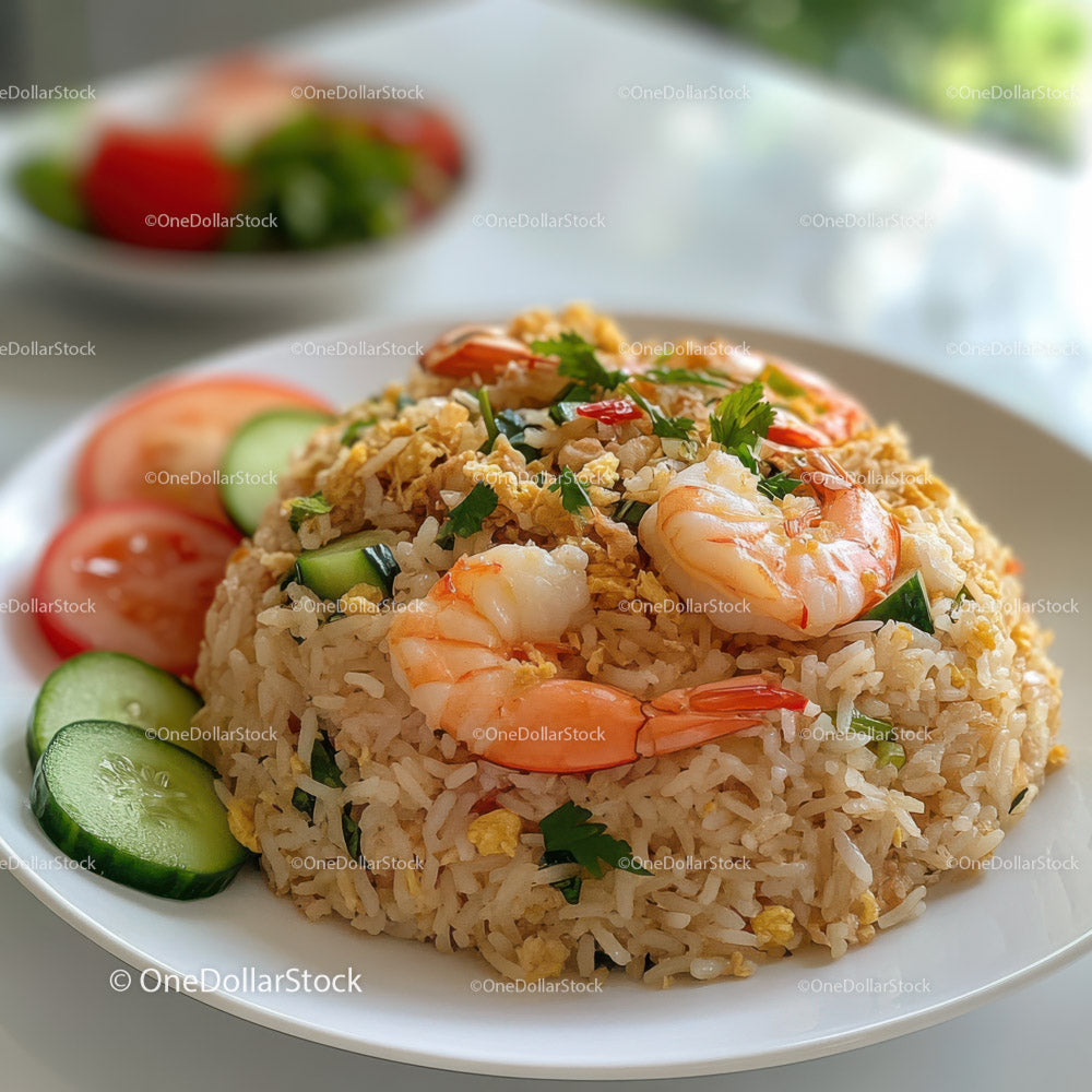 Delicious Shrimp Fried Rice with Fresh Vegetables