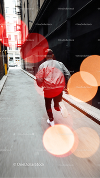Before and after Red City Lights Photo Overlays effect