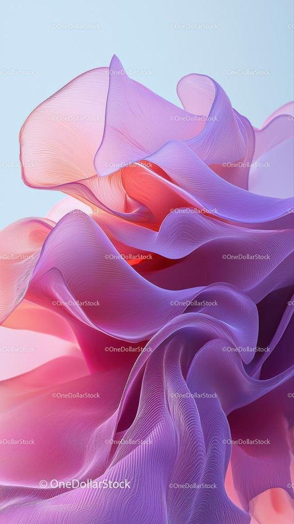 Abstract flowing shapes in vibrant pastel colors for digital art