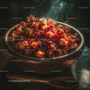 Freshly Popped Caramel Popcorn in a Rustic Bowl