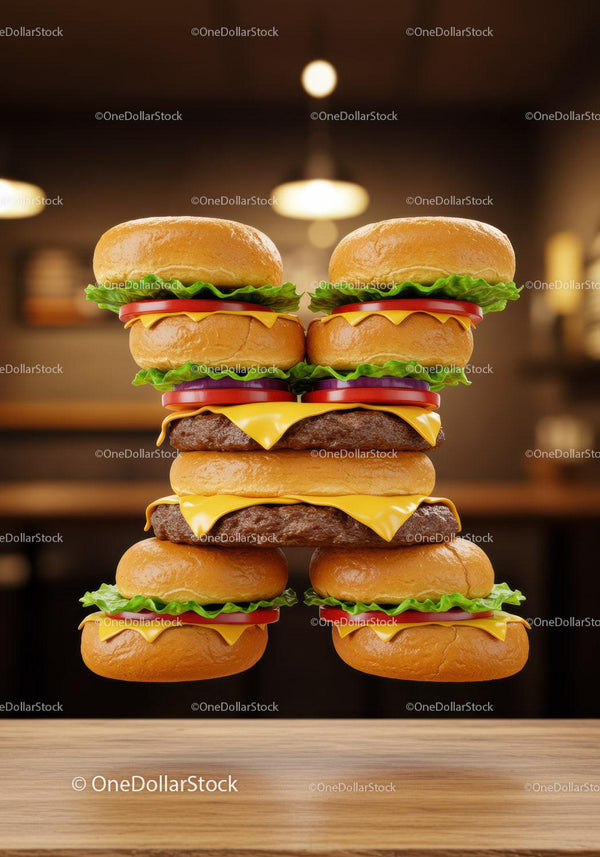 Kreatywny Podwójny Cheeseburger w Kształcie Myszki Miki