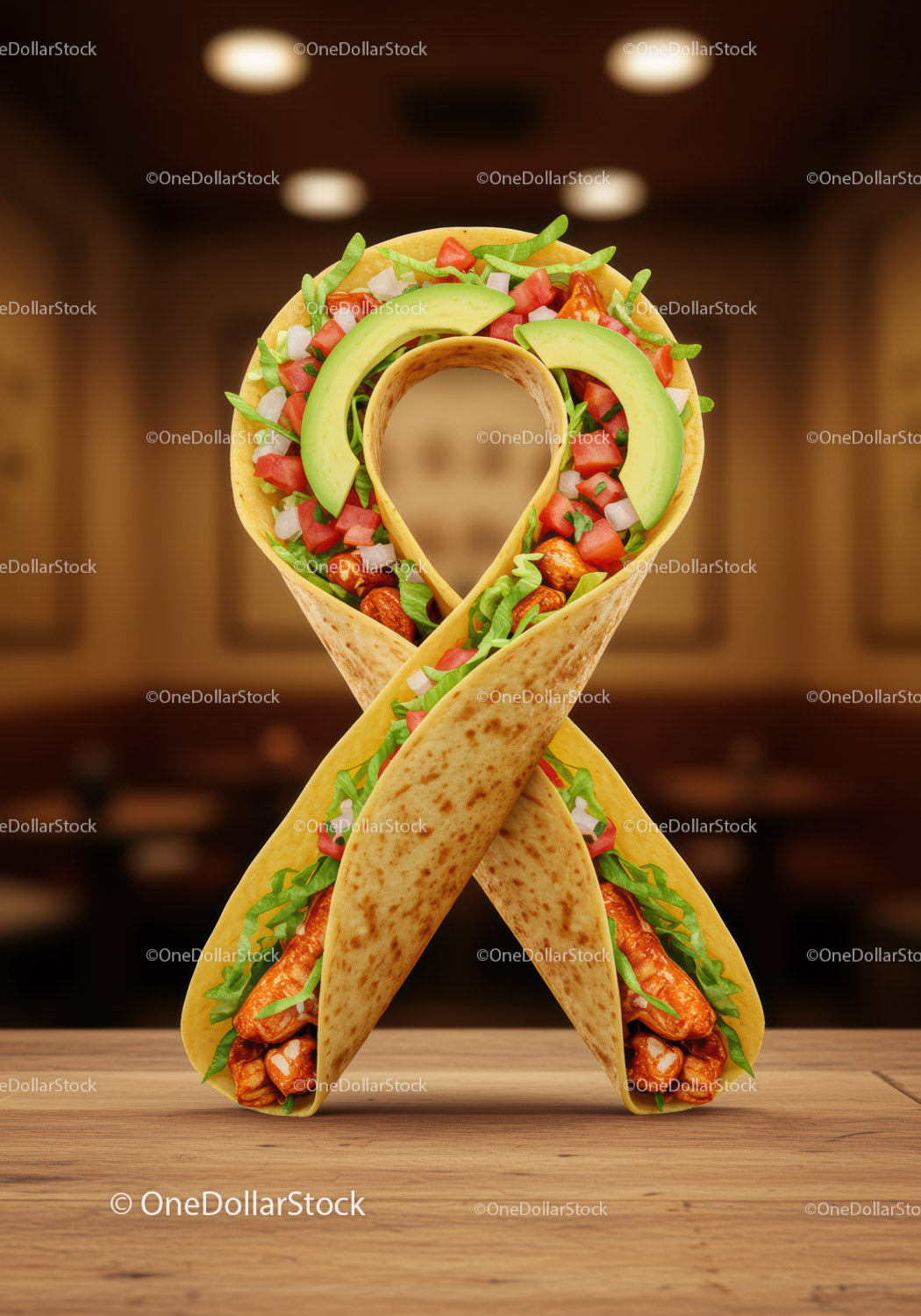 Kreatywne burrito w kształcie wstążki ze świeżych składników