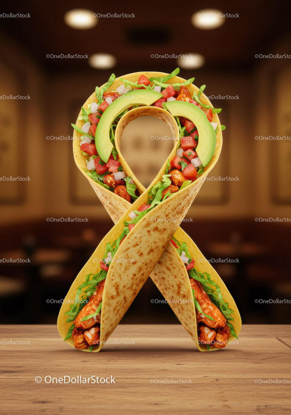 Kreatywny burrito w kształcie wstążki z świeżymi składnikami