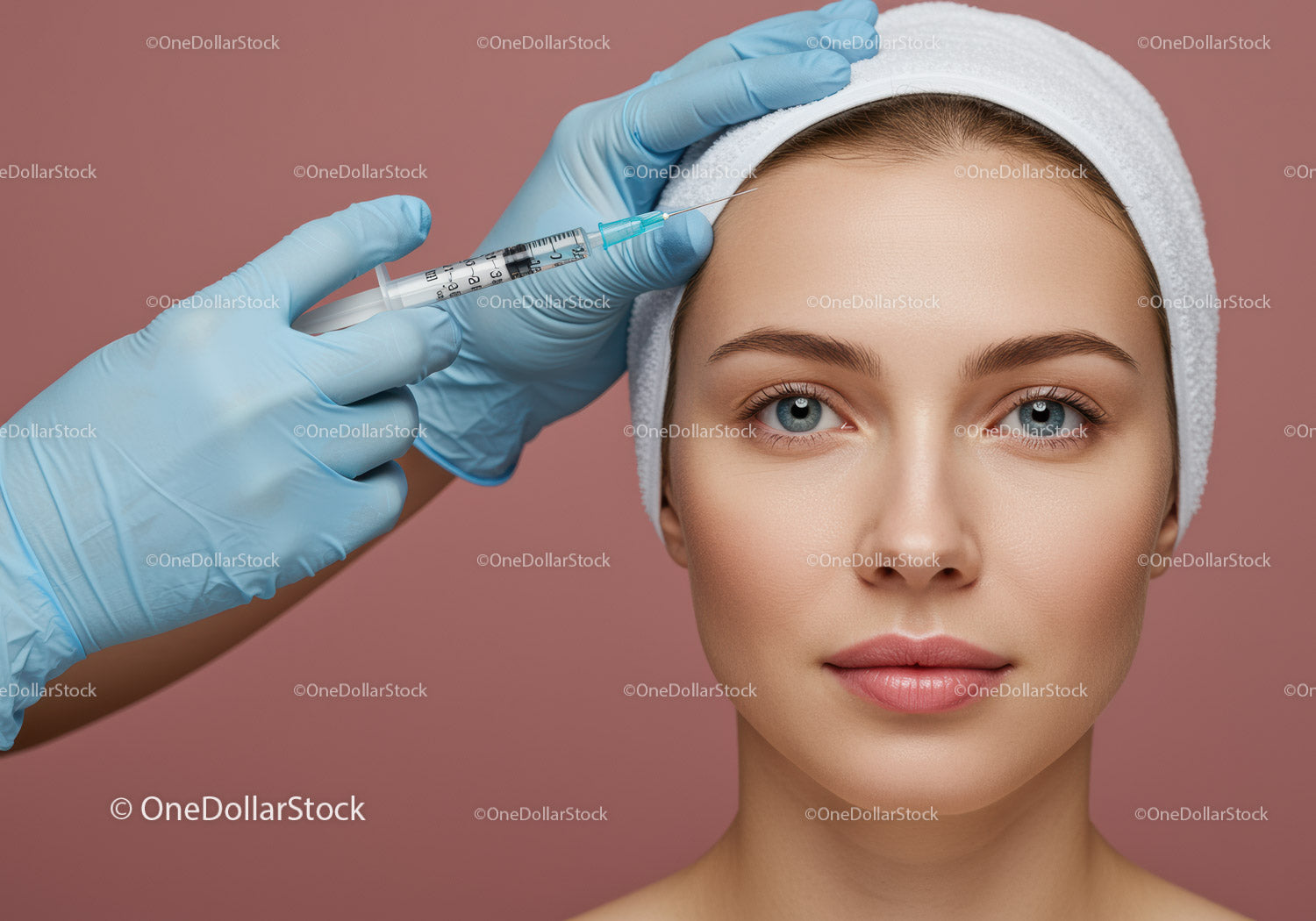 Young Woman Receiving Botox Treatment in Beauty Clinic