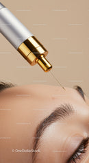 Close-up of Dermal Injection for Skin Rejuvenation with Gold and Silver Finishes