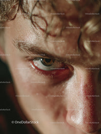 Close-up of a Human Eye and Skin Texture with Artistic Details