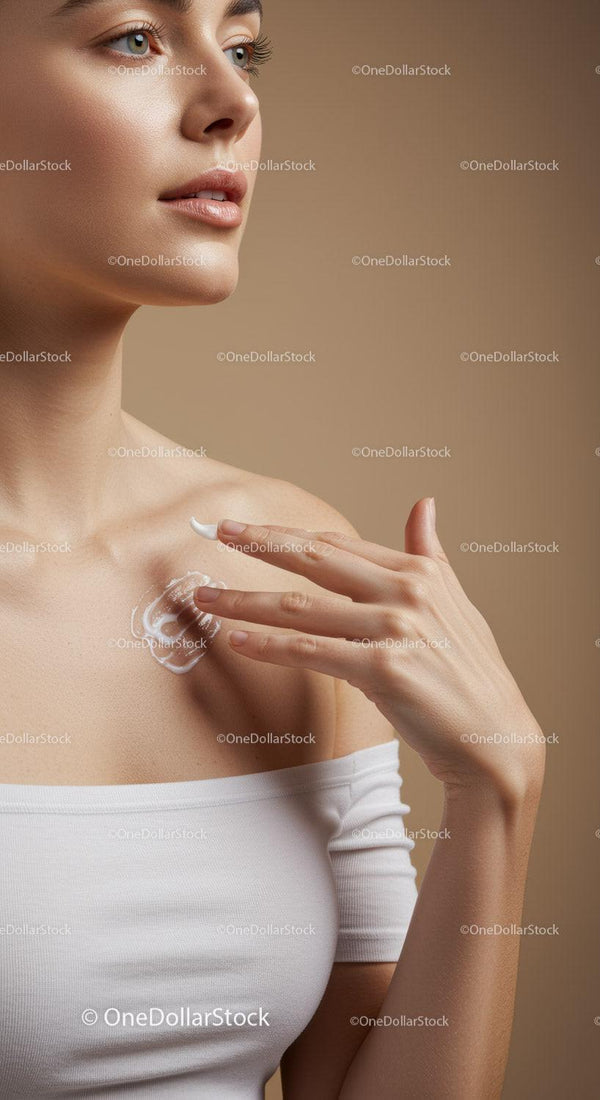 Close-Up of Young Woman Applying Moisturizer for Healthy Skin