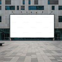 Large Blank Urban Billboard on Modern Building Facade