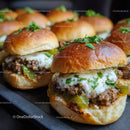 Juicy Beef Slider Burgers with Fresh Lettuce and Melted Cheese