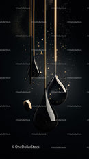 Luxury Black and Gold Liquid Droplets with Metallic Accents