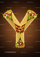 Fresh Chicken and Veggie Wraps on Brown Background