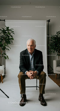 Confident Senior Man in Professional Portrait Setting