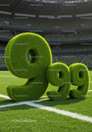 Green Grass Numbers 999 on Sports Field