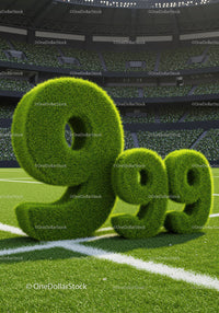 Green Grass Numbers 999 on Sports Field