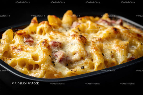 Cheesy Baked Pasta with Ham and Creamy Cheese Sauce