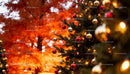 Christmas tree decorated with lights and ornaments outdoors