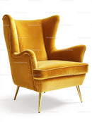 Luxurious Yellow Velvet Armchair for Stylish Interior Decor