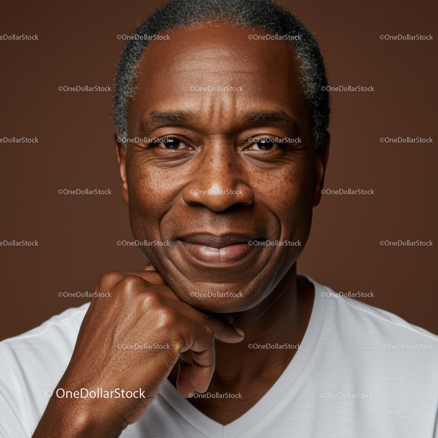 Close-up Portrait of Confident Elderly Man with Warm Smile