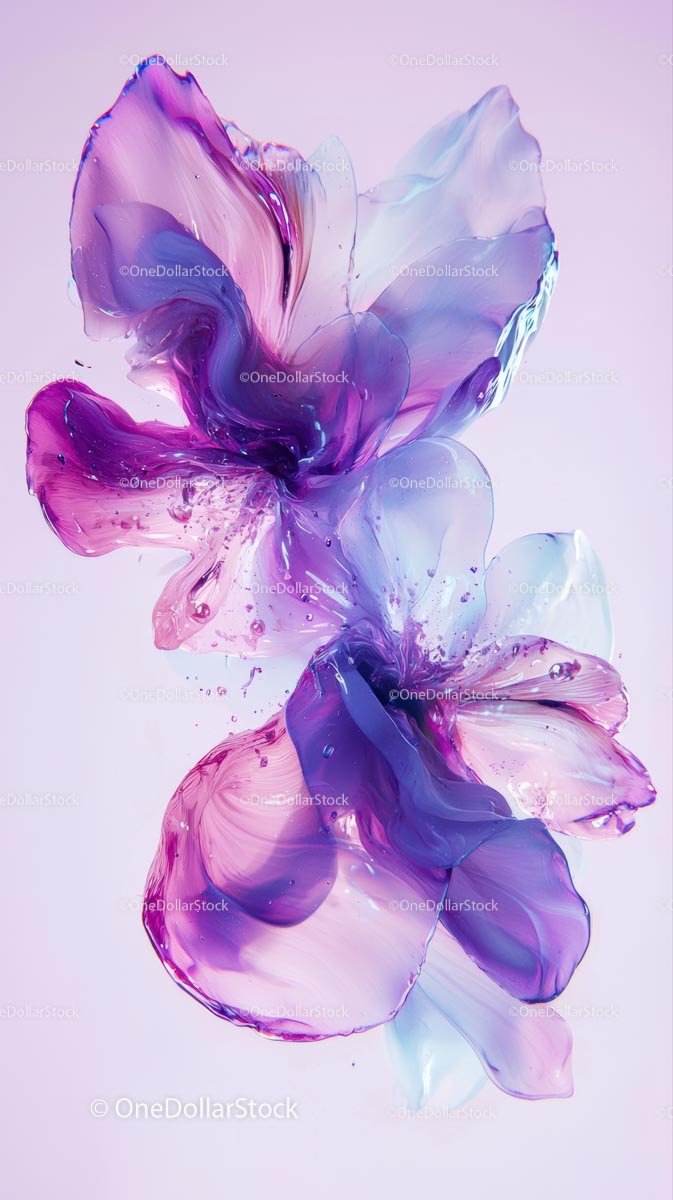 Abstract Lavender and Pink Watercolor Flower Artwork