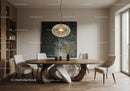 Elegant Modern Dining Room with Plush White Chairs and Unique Wooden Table