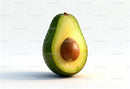 Fresh Avocado Half with Large Seed on White Background