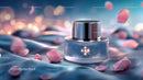 Glass Container with Floating Rose Petals in Tranquil Setting