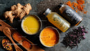 Ginger Root with Herbal Infusions and Spice Powders for Wellness
