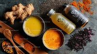 Ginger Root with Herbal Infusions and Spice Powders for Wellness