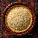Coconut Topped Sweet Tart on Decorative Table with Coconut Flakes