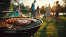 Outdoor Barbecue with Grilled Steak Cherry Tomatoes and Summer Vibe