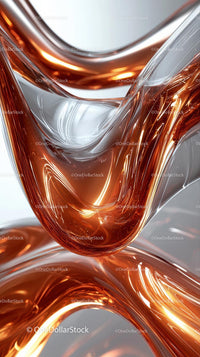 Abstract Copper and Silver Metallic Swirls for Modern Design
