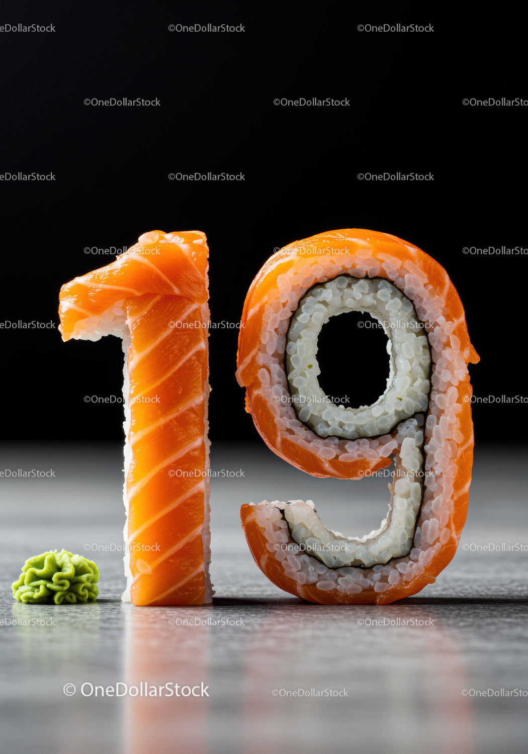 Number 19 Crafted from Fresh Salmon Sushi Roll