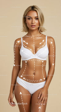 Elegant Woman in White Lingerie with Body Confidence Pose