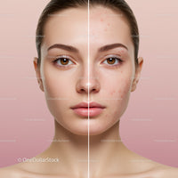 Clear Skin Transformation of Young Woman with Acne Prone Skin