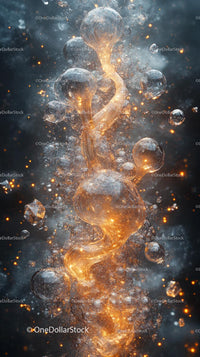 Futuristic Space Rocket Explosion with Fiery Particles and Bright Glow
