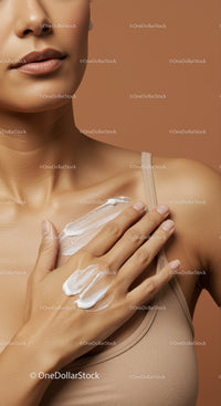 Close-up of Woman Applying Body Lotion to Shoulder for Healthy Skin