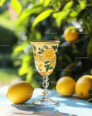 Lemonade Glass with Fresh Lemons in an Outdoor Garden Setting