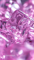 Vibrant Pink Glowing Ice Cubes for Creative and Modern Design