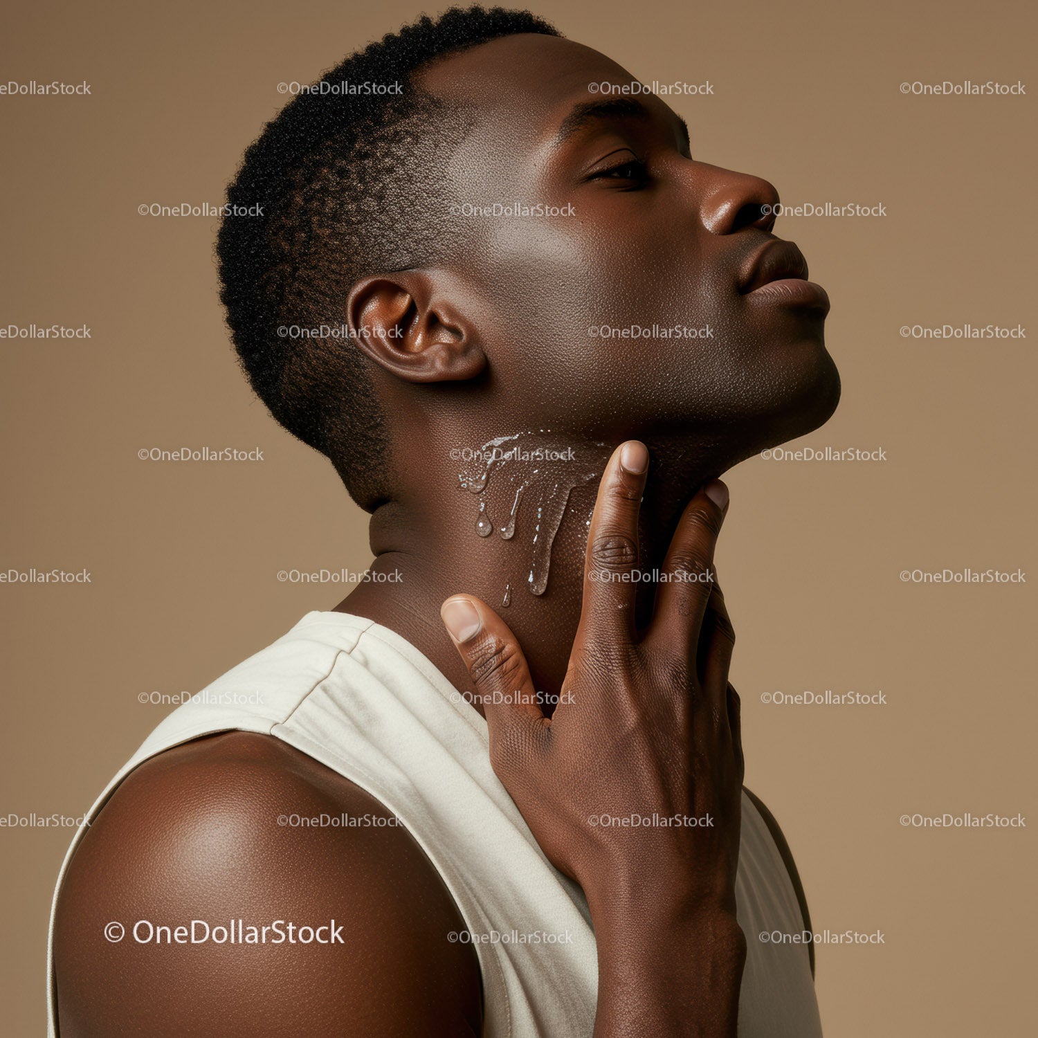 Stylish African American Man with Short Textured Hair and Clear Skin