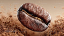 Flying Coffee Beans in Motion on a Dark Background