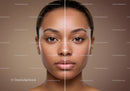 Close-up Portrait of Young Woman with Clear Skin and Natural Makeup